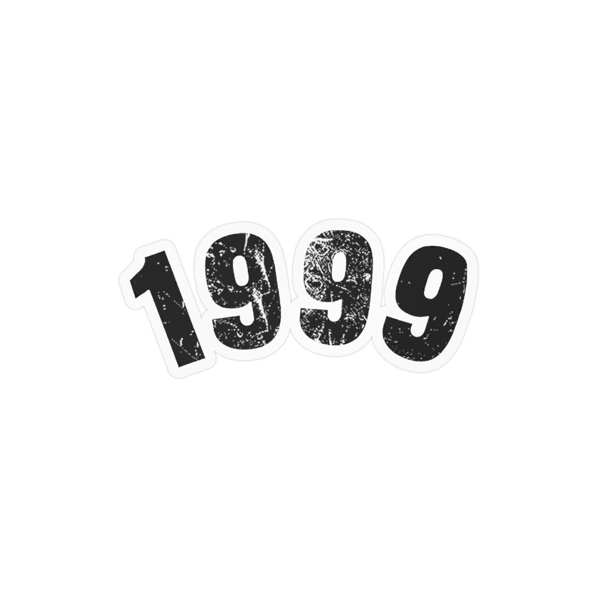 1999 Year Vintage Sticker Square Bumper Sticker Car Decal | Reverse: 1999 - alternate angle 3, merchandise